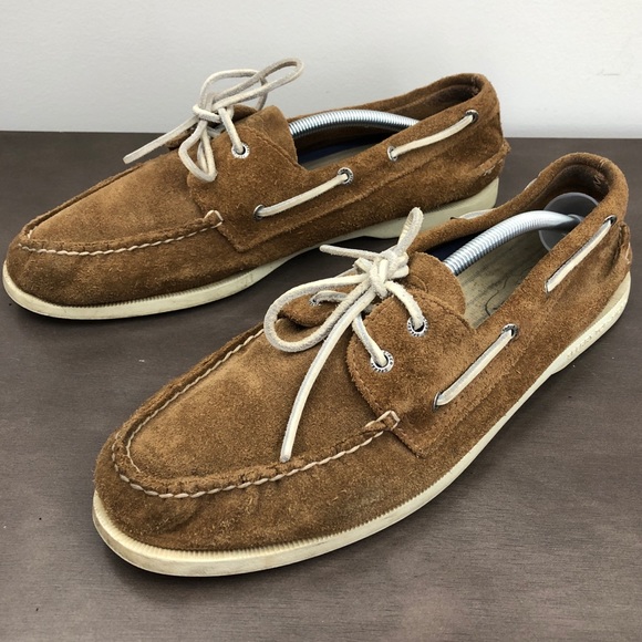Sperry Topsider Tan Suede Boat Shoes 